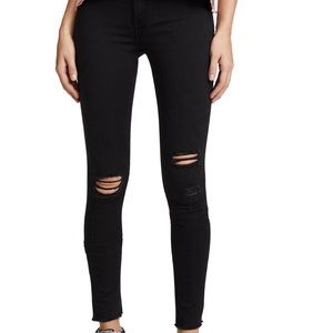 Rag & Bone distressed black capri Jeans
